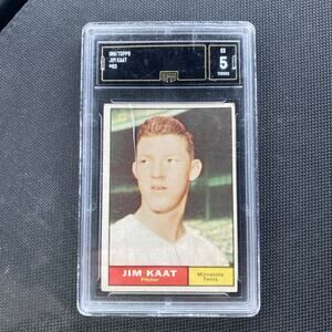 1961 Topps Baseball Jim Kaat #63 GMA 5 EX HOF MINNESOTA Twins PITCHER Collectors